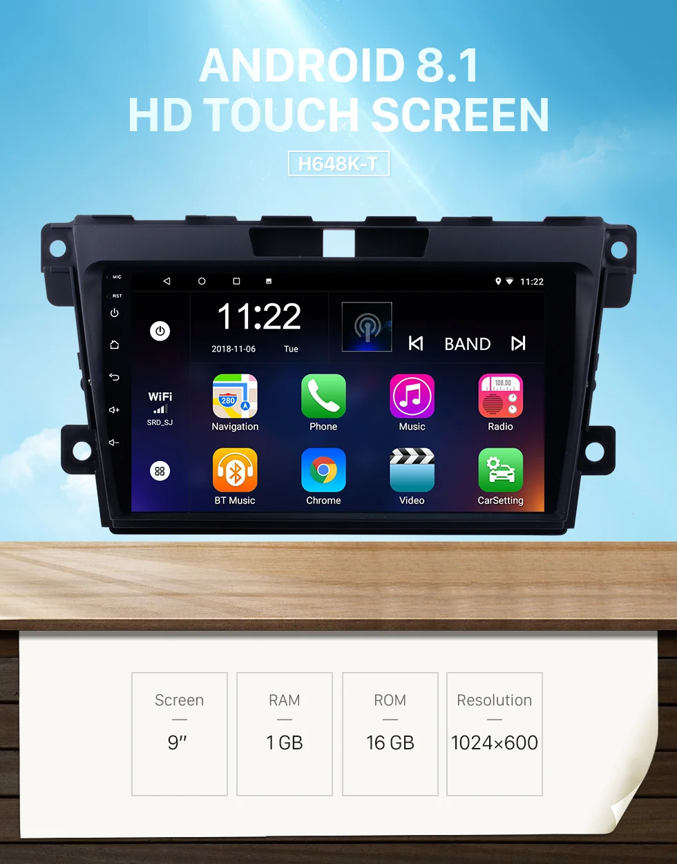 Excellent Harfey 2 Din 9" Android 8.1/9.0 Car Radio For MAZDA CX-7 2007 2008 2009 2010 2011 2012 2013 2014 GPS Multimedia Player Head Unit 0