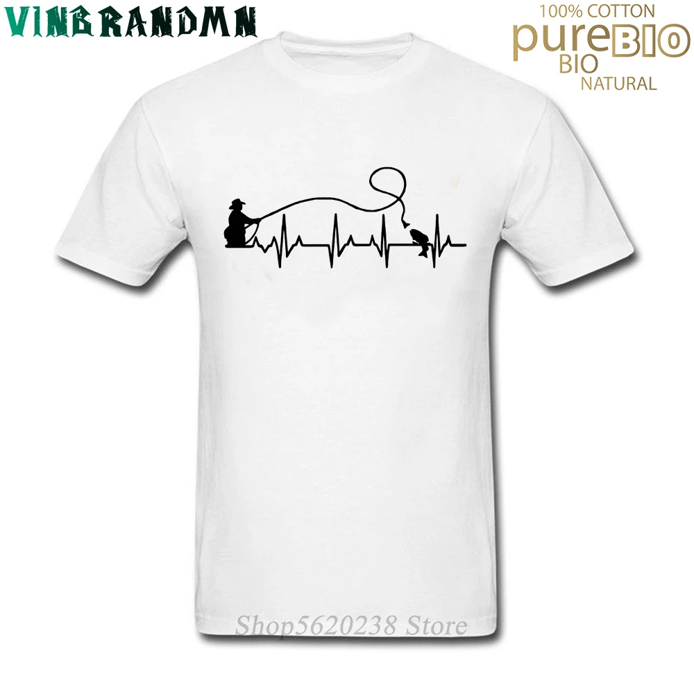 Fly Fishing Heartbeat T shirt men Fish EKG Trout Fishing T-shirt Fishing  Lovers Gift Tee Shirts Short Sleeve Tee Hombre Camiseta - AliExpress