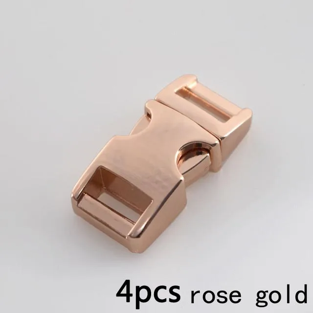 Meetee 2/4 шт. 10-38 мм металлическая пряжка изогнутая клипса для Паракорда Браслет ошейник сумки Ленточные Стропы пряжки аксессуары - Цвет: 4pcs 10mm rose gold