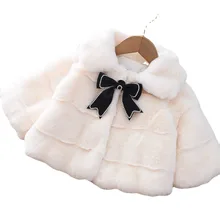 

2021 New Winter Imitation Fur Coat For Baby Girls Clothes Infant Warm Outerwear Casual