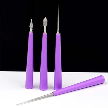 

4pcs Expand DIY Quickly Grind With ABS Handle Universal Ergonomic Diamond Pearl Beaded Reaming Needle Set Bead Reamer Portable