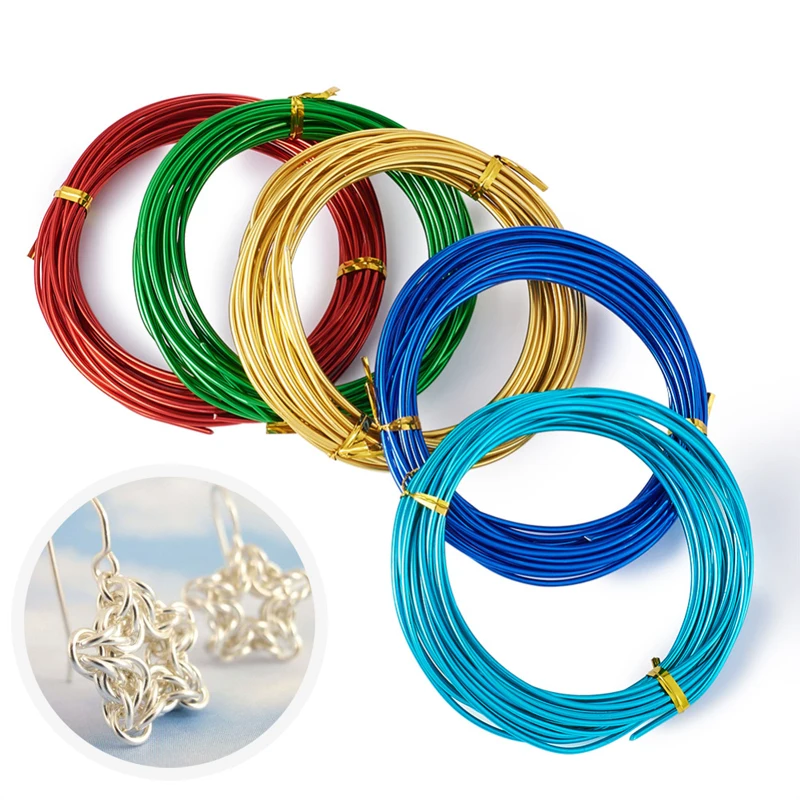 

5 Meters Color Aluminum Wire DIY Handicrafts 1mm/1.5mm/2mm Versatile Painted Aluminium Metal Wire For Jewelry Findings