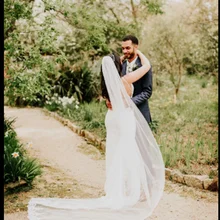 Белый цвет слоновой кости Кружевной Край собора Длина свадебная фата+ гребень белая вуаль с аппликацией Свадебные аксессуары бежевый 3 метра