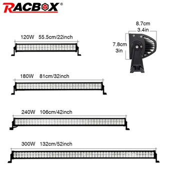 

120W 180W 240W 300W 22 32 42 52 inch Offroad LED Light Bar Work Light 12 24V Combo Beam Spotlight for Truck UAZ Boat 4x4 SUV ATV