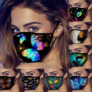 

Butterfly Print Mouth Masks For Protection Face Mask Anime Cartoon Washed And Reused Earloop Mask for face Fashion Mouth-muffle