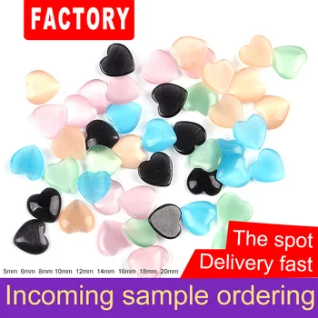 

1000pcs/lot factory whosale DIY Making Fashion Jewelry Accessories Peach heart shape cat eyes semi-precious stone crystal opal