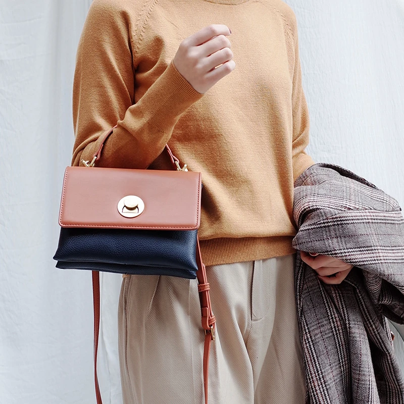 

crossbody bags for women Small Square Package Palm Blue Split Joint Bump Many Interlayer Portable Woman Single Shoulder handbag