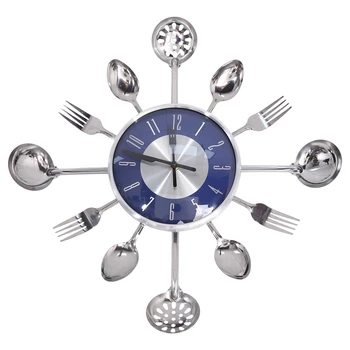 

Decorative Wall Clock Metal Spoon Fork Kitchen Wall Clock Tableware Creative Design Home Decoration
