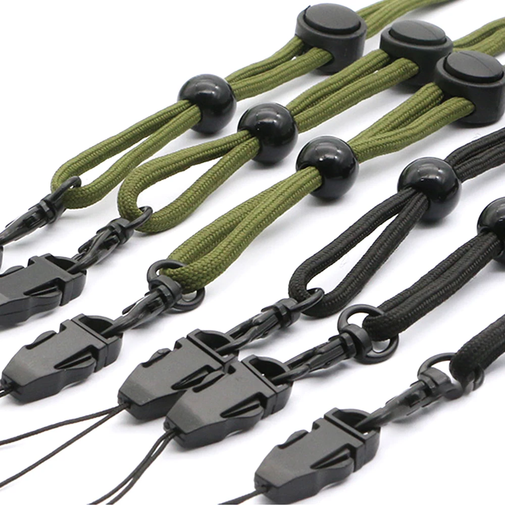 5/10Pcs 27CM Flashlight Straps Lanyard Sling EDC Outdoor Tools Black Paracord Ajustable Anti Lost for Torch Camera Phone Kits hat strap