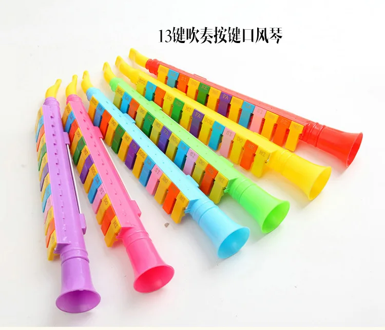 Scenic Area Hot Selling CHILDREN'S Toy Trumpet 13 Key Playing Button Hamonica Children Beginner Pronunciation Flute Wholesale