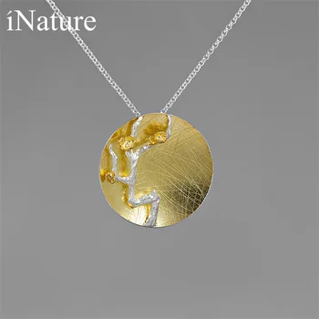 

INATURE 925 Sterling Silver European and American Plum Blossom Pendant Necklace for Women Fashion Jewelry Accessories