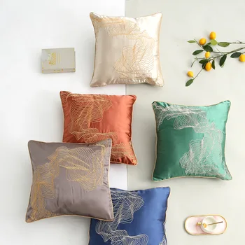 

New Chinese Style High Precision Satin Imitated Silk Fabric Geometry Abstract Mahogany Furniture: Chair Embroidered Sofa Cushion