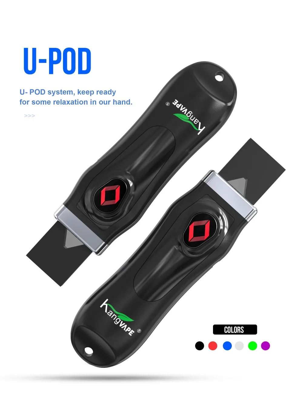 Original kangvape U-POD 650mAh Kit with ceramic coil adjustable voltage E Cigarette Vape mini kit for Juul pod vs minifit kit (17)