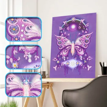 

new bright crystal diamond painting Purple Butterfly stick Diamond Cross Stitch diamond painting living room bedroom decoration