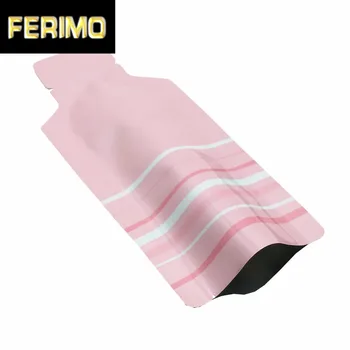 

200Pcs Pink Open Top Aluminum Foil Packaging Bag Bottle Shape Design Mylar Candy Snack Heat Sealing Packing Pouches Storage Bags