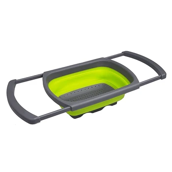 

New Collapsible Over the Sink Colander / Strainer, Green