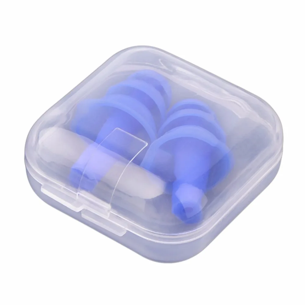 1 пара синих спиральных прочных удобных силиконовых ушных затычек с защитой от шума и храпа, удобные для учебы и сна