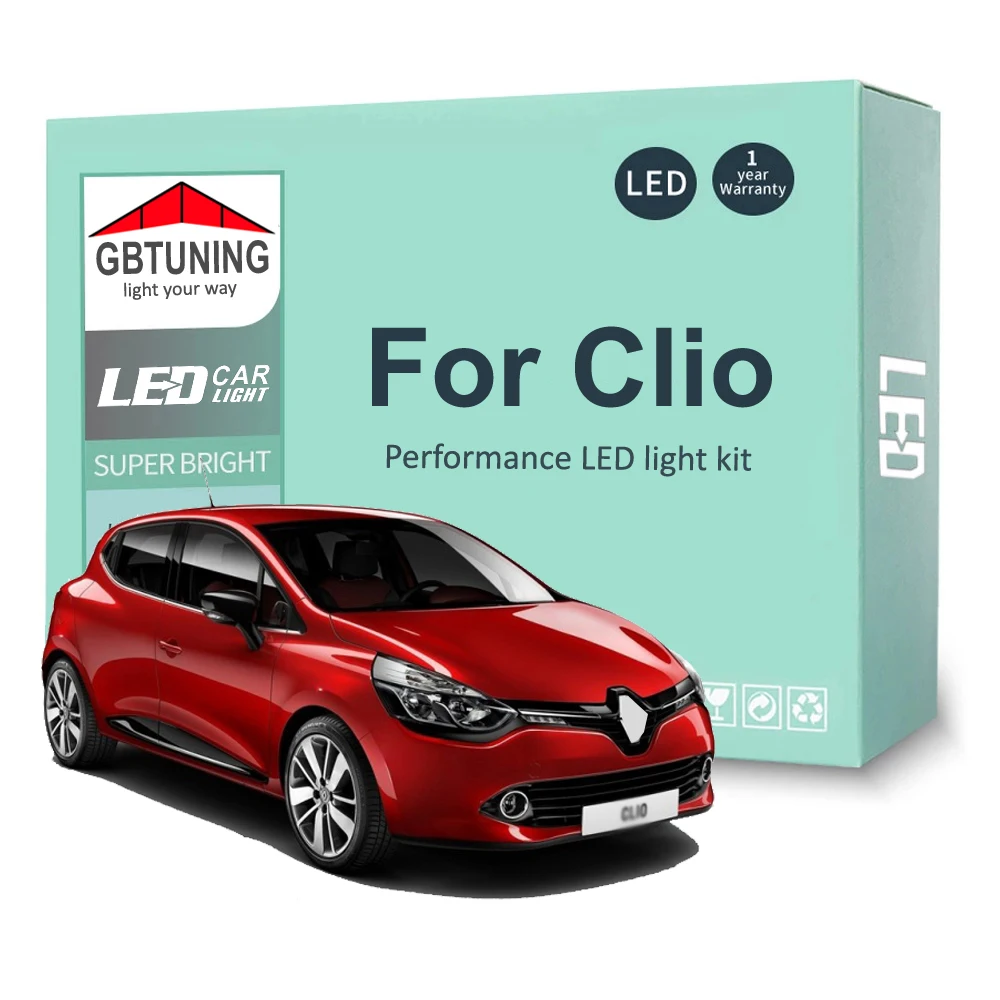 Pack FULL LED intérieur pour Renault Clio 2 ( Plafonnier AV une ampoule )