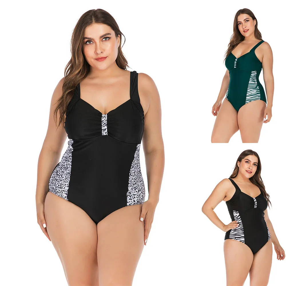 

5XL 4XL 3XL XXL Plus Size One Piece Swimsuit Woman Large One-Piece Backless Fat Monokini Women Big Retro 2021 Women's Swimsuits