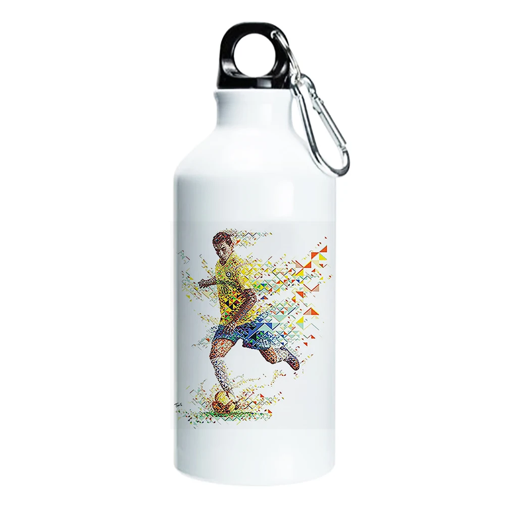 Персонализированная Спортивная бутылка для воды металлическая бутылка на фото Баскетбол Футбол Кофе рождественские подарки на открытом воздухе DIY чашка - Цвет: pictured  football