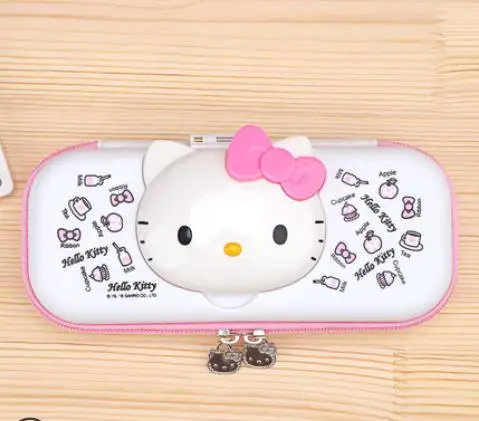 HelloKitty ручка сумка для учеников начальной школы милый большой емкости канцелярская коробка 3D Водонепроницаемый многослойный канцелярский мешок для - Цвет: Белый