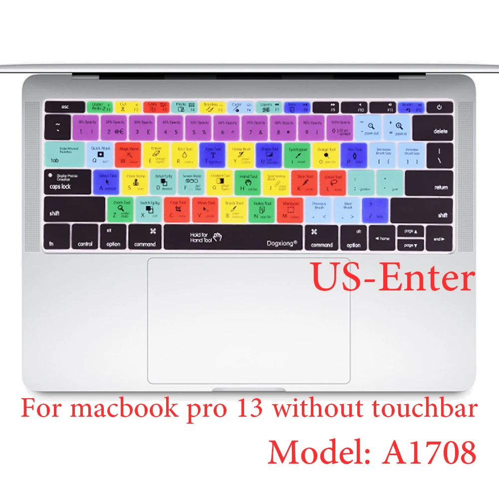 Фотошоп PS ярлыки Hotkey силиконовый чехол для клавиатуры (сенсорная панель) 15 MacBook pro