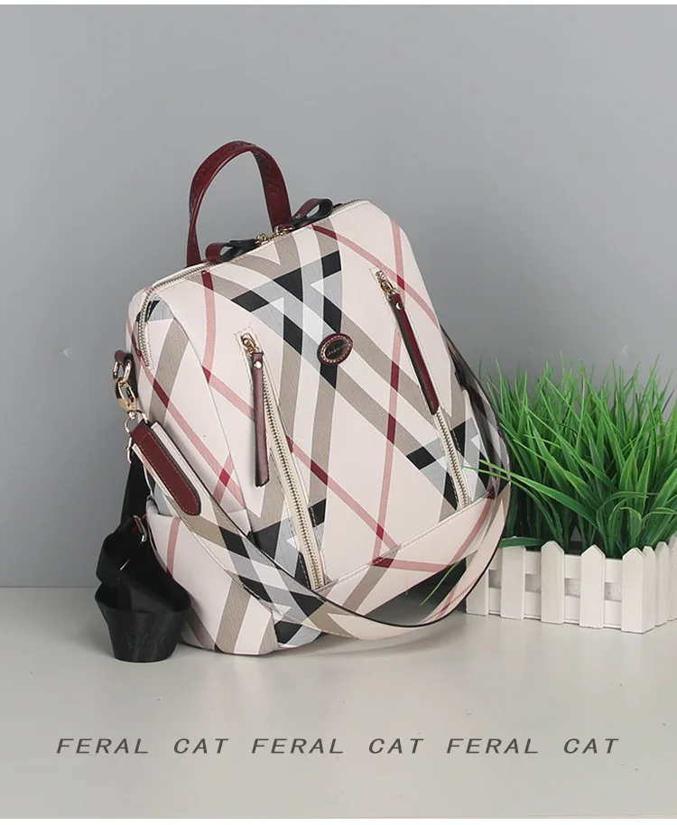 FERAL CAT Autumn Korean Bags For Sale Online Black Leather Travel Backpack Ladies Fashion Backpacks Hot17