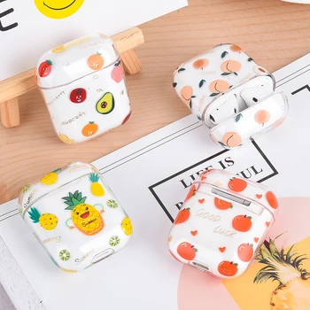 

Cute Pattern Earphone Case For Apple Airpods Cover Skin Funda For Airpods 2 1 Transparent Protective Case Headsets Accessories