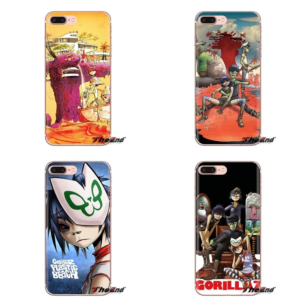 Soft Transparent Shell Covers For Samsung Galaxy S3 S4 S5 Mini S6 S7 Edge S8 S9 S10 Plus Note 3 4 5 8 9 Gorillaz plastic beach |