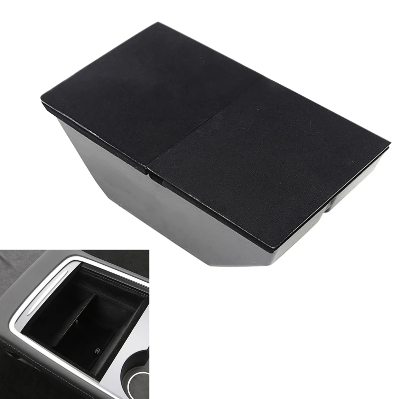 Flocking Organizer Car Armrest Storage Box for Tesla Model 3 Y 2021 Central Control Armrest Box Car Styling