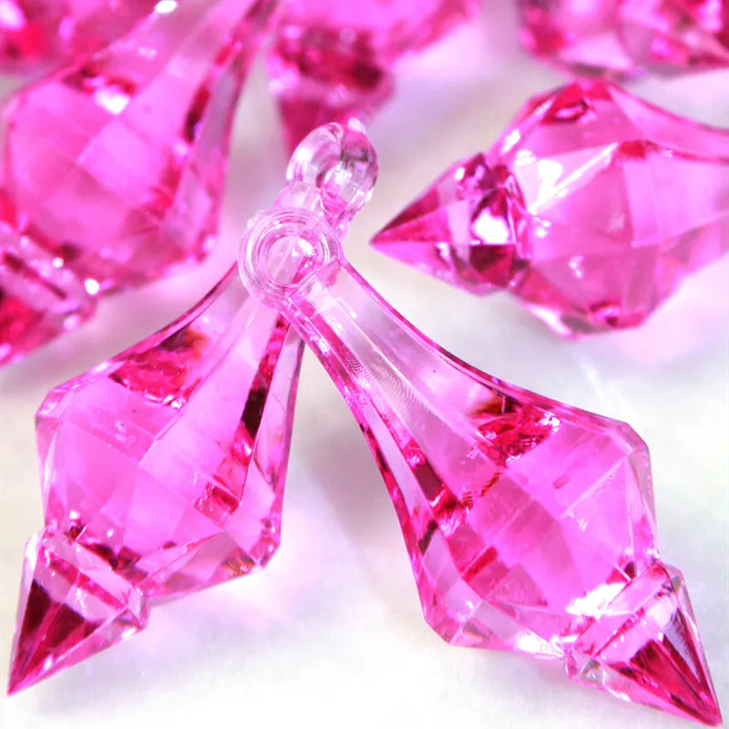 

Free Shipping,130pcs/lot, Grade A 17*45mm Fuchsia Acrylic Curtain Pendant For Garland Strand Part, Wedding Party Decoration