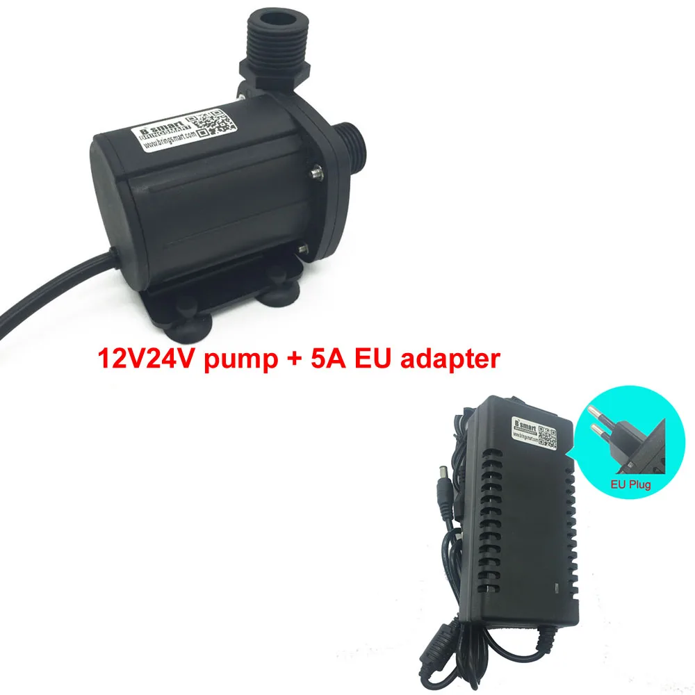 ; 12V Водяной насос подкачки циркуляционный насос работающий на постоянном токе от 630-1200L/Ч 7-17M 24V Бесщеточный Мини погружной SR-1000B-T - Напряжение: Pump n 5a EU adapter