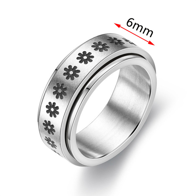 Ring For Women Spinner Fidgets Rings Stainless Steel Rotate Freely Spinning Anti Stress Accessories Jewelry 2021 Gifts