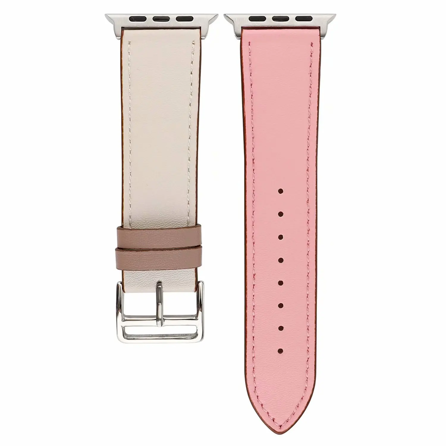 Ремешок-манжета для Apple Watch ремешок 44 мм 42 мм 40 мм 38 мм кожаный браслет ремень для iWatch серии 5 4 3 2 1 сменный ремешок для часов - Цвет ремешка: rose sakura craie