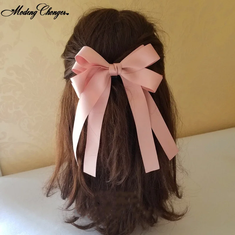 2020 Fashion Satin Fashionable Lady Hairpin Flow comb Soft Barrette Bows Chiffon Hair Clips For Women Girls Accessories |