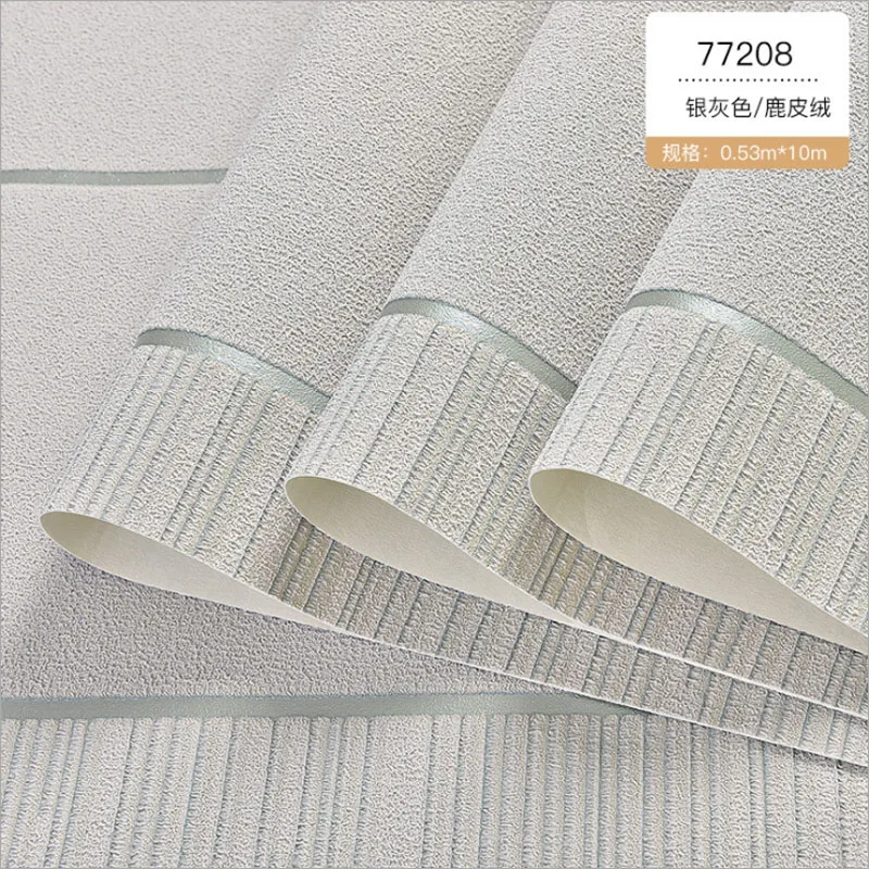 77208 SILVER GREY Современные горизонтальные полосы 3d обои для спальни гостиной фон стены нетканые стекающиеся стены стикеры серебряный белый коричневый - Цвет: 77208 SILVER GREY