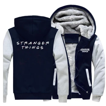 

Retro Printed Stranger Things Winter Hot Sale New 2019 Sweatshirts Men Raglan Men Hip Hop Zipper Streetwear Fashion Coat Thick