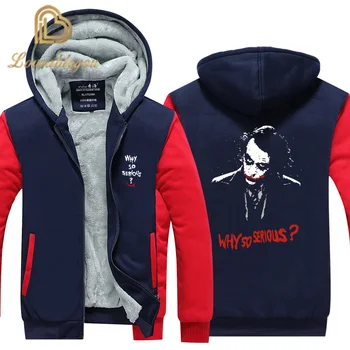 

Jacket Men Warm Fleece Zipper Coat Superheroes Winter Thick Mens SportWear Tracksuit Joker Cosplay Costume Male European Hoodie