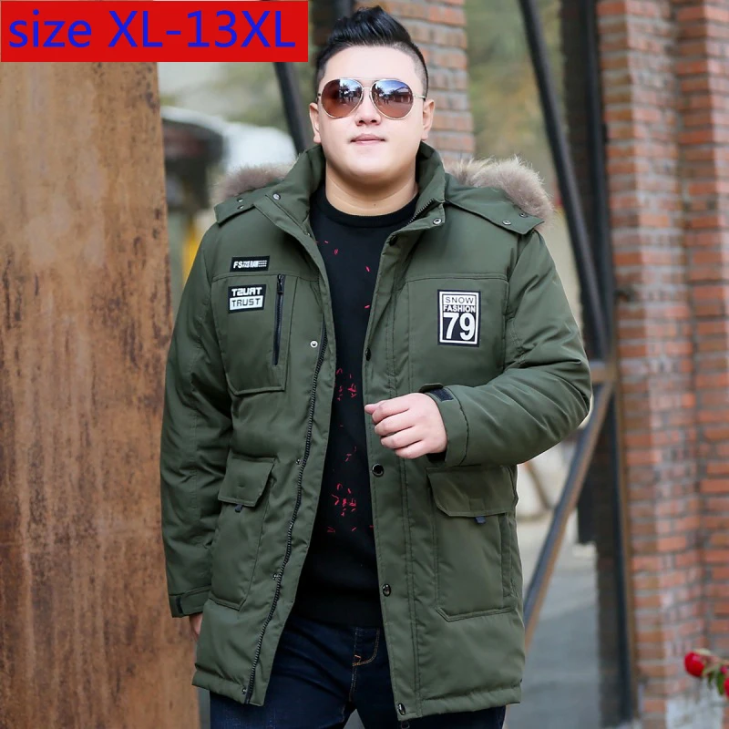 Новая модная мужская длинная стильная куртка высокого качества, мужская куртка-пуховик больших размеров, толстая внутренняя Вельветовая повседневная куртка больших размеров XL-10XL11XL12XL13XL
