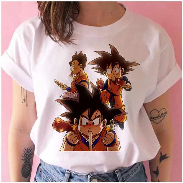 New Anime Dragon Ball Kawaii Funny Woman T-shirts Cartoon Shirt Harajuku T-shirt Ullzang Graphic Tshirt Fashion Top Tees Female 1