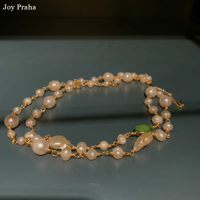 

Double layer baroque pearl necklace / Original design retro short necklace / wholesale dropshipping
