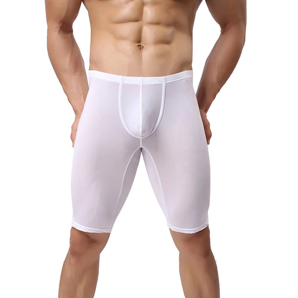 Мужское нижнее белье, Длинные боксеры, шорты, сексуальные новые Cueca дышащая Домашняя одежда, простое Чистое Нижнее белье, облегающие сексуальные трусы