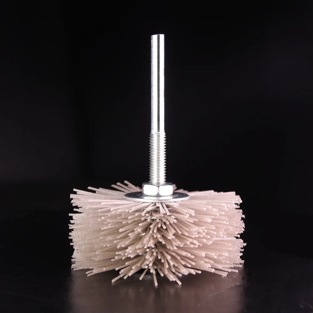80#-600# Grinding Nylon Wheel Brush Abrasive Tool Woodwork Furniture Polishing Brush 6mm Shank 80MM Diameter Head Grinder