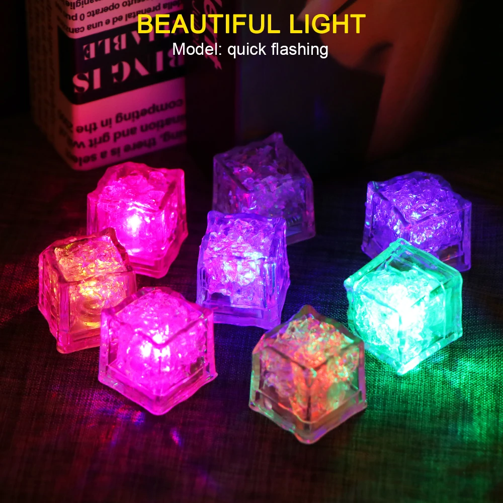 Details about   Wedding Decor Supply Light LED Ice Cubes Glowing Party Ball Flash Luminous Neon 