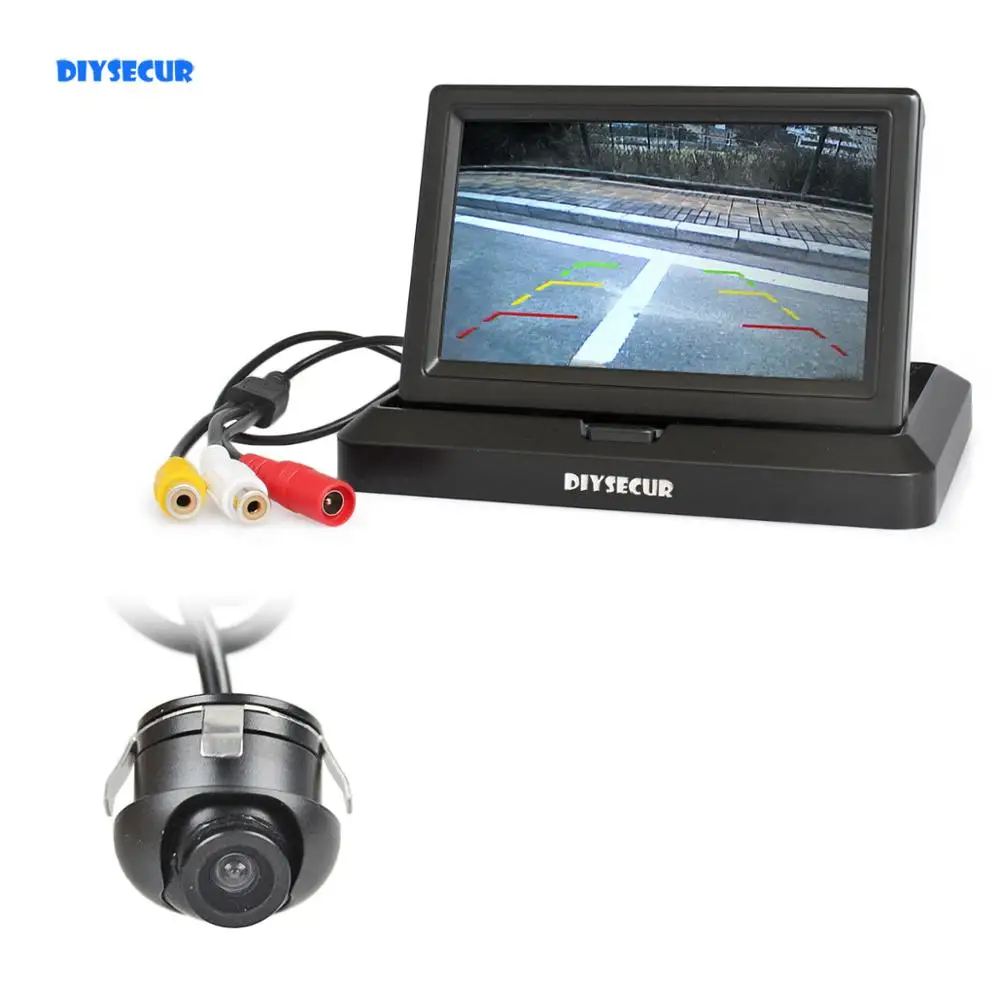 

DIYSECUR Wired 5" Rear View Monitor Backup Car Monitor + Ccd Back Up Rear Front Side View Cam for Parking Assistance System