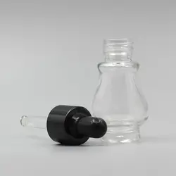 100 шт 10 мл прозрачная стеклянная бутылка с золотом/серебром/черная капельница, мини-капельница для эфирного масла
