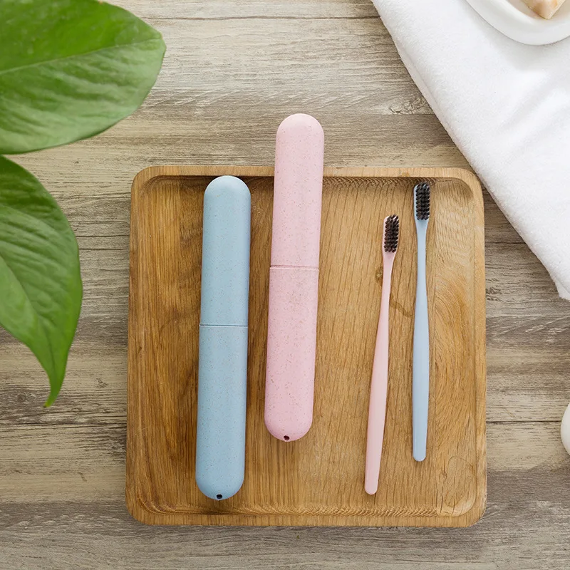 Portable Travel Toothbrush Case Washed Dental Equipment Storage Box Wheat Straw Toothbrush Case Sub-Wheat Straw Toothbrush Case