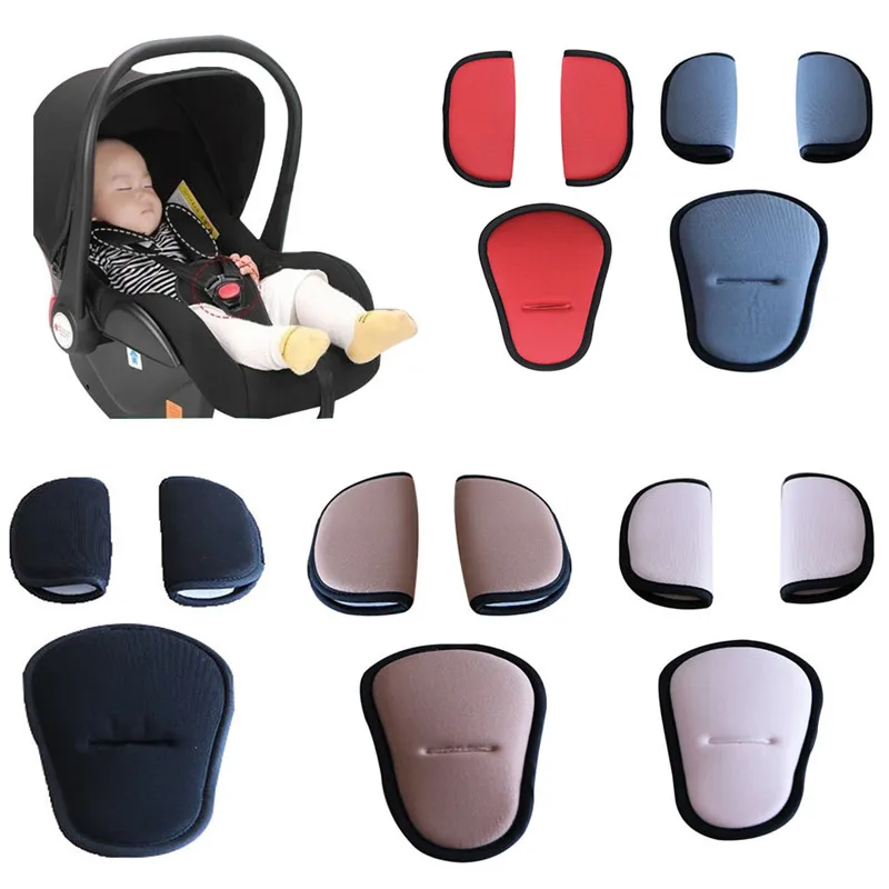 Baby Strollers vintage 3Pcs/Set Stroller Belt Strap Covers Soft Shoulder Pads Crotch Pad for Baby Car Seat Infant High Chair Harness baby stroller accessories gadgets