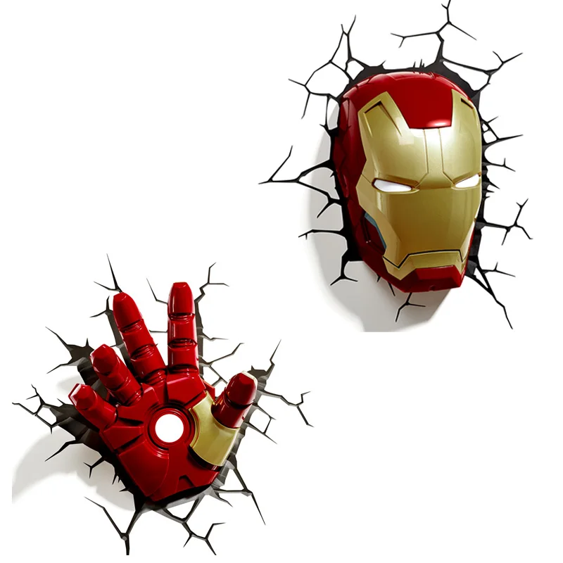 Marvel Мстители светодиодный настенный светильник спальня гостиная 3D креативный