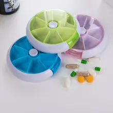 Чехол для таблеток s& Splie круглая вращающаяся коробка для таблеток дорожный витаминный Чехол Органайзер для хранения ювелирных изделий 7 отсек контейнер для таблеток